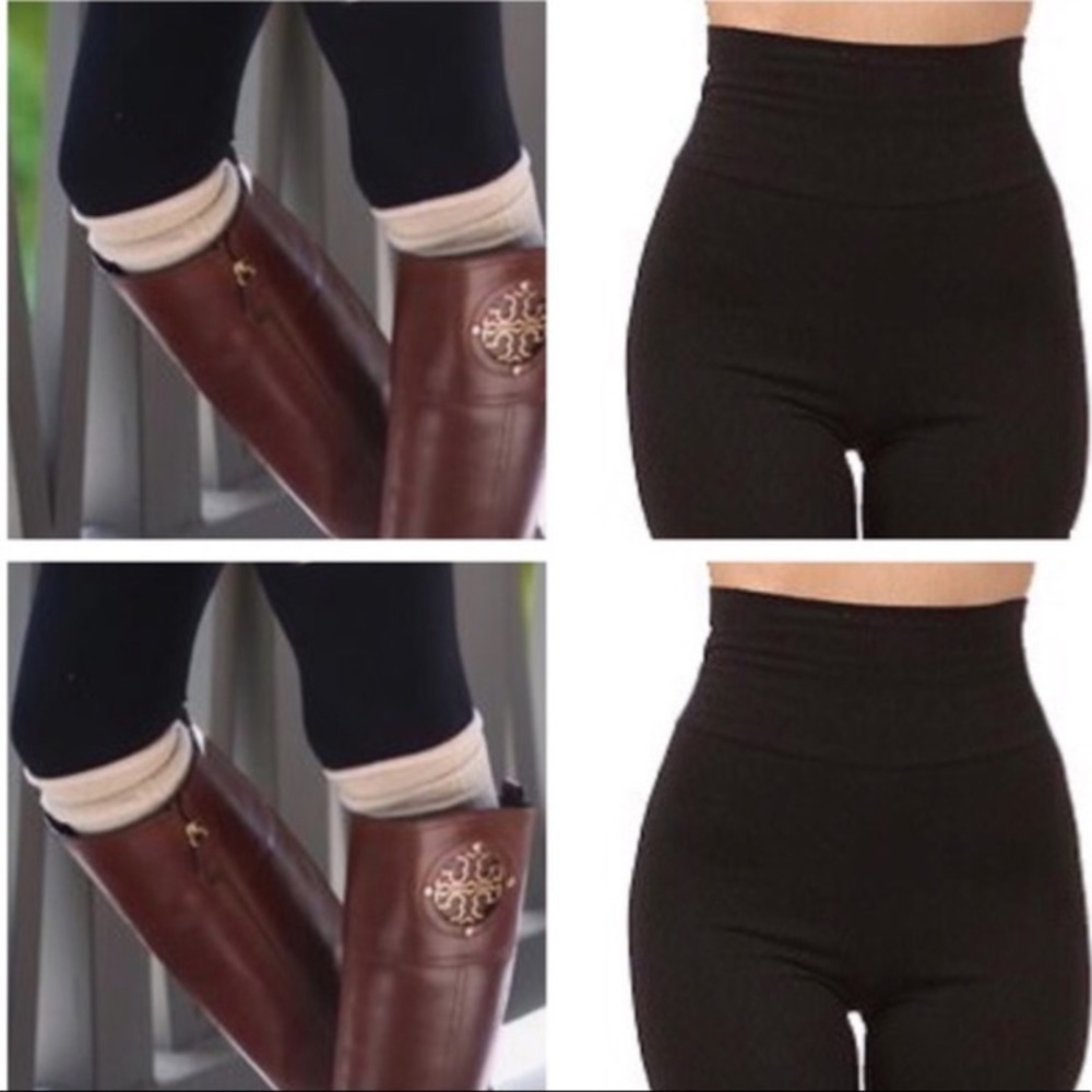 Womens Black Fleece Leggings